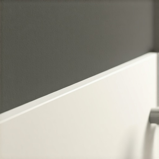 Advanced Composite Resin Baseboard in Bathroom Modern composite resin baseboard installed in a bathroom with high humidity