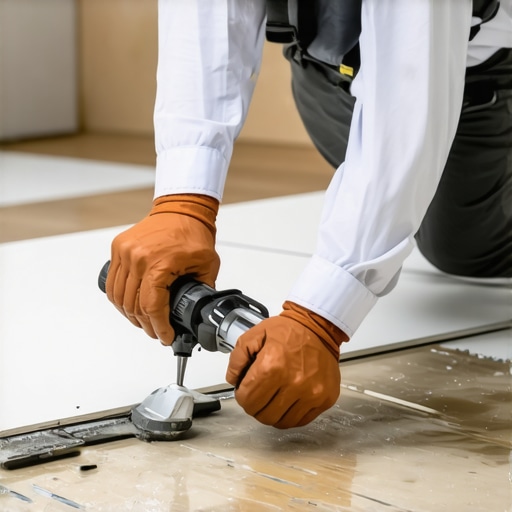 Professional tiling with advanced tools and precise measurements
