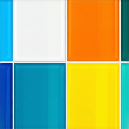 Close-up of nanocoated ceramic tiles showing water-repellent surface in a modern bathroom