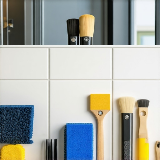 Expert tiler using precision tools for durable bathroom tile installation