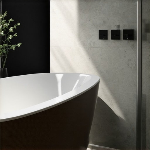 Expert applying waterproof membrane in bathroom shower area