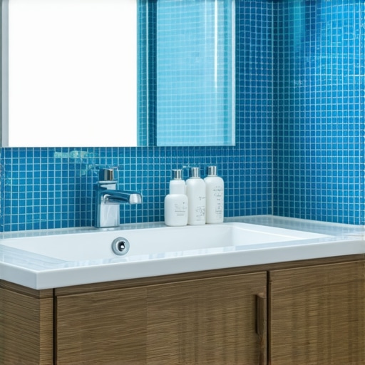 Future-Ready Bathroom Surface Technologies Bathroom with smart sensors and nano-coated tiles showcasing durability