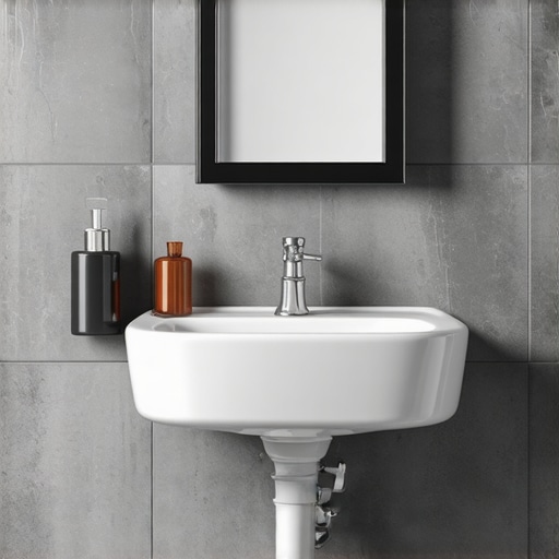 Bathroom with advanced nanotechnology tiles and self-healing grout demonstrating durability and hygiene