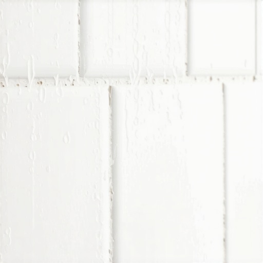 Bathroom tiles with nano-coating showing water beading off