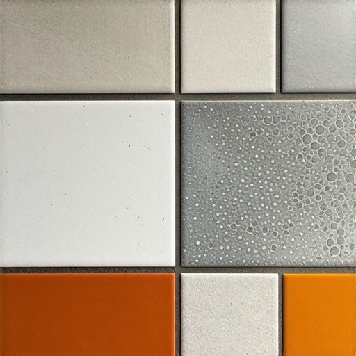 Close-up of high-tech grout with nanocoatings showing water resistance