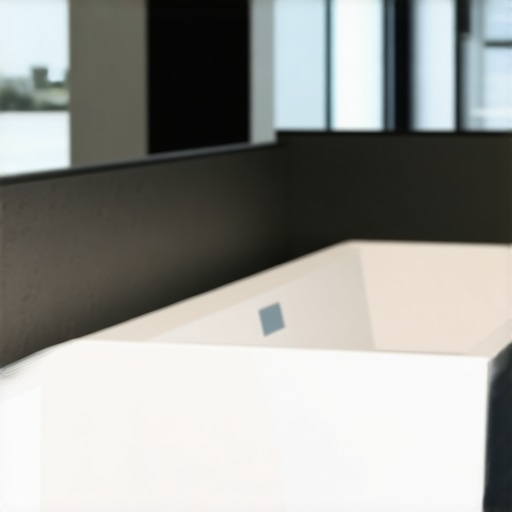 Modern bathroom with IoT moisture sensors and advanced waterproofing systems