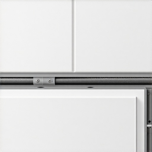 Diagram depicting waterproof baseboard installation with sealing, expansion joints, and moisture sensors in a bathroom wall