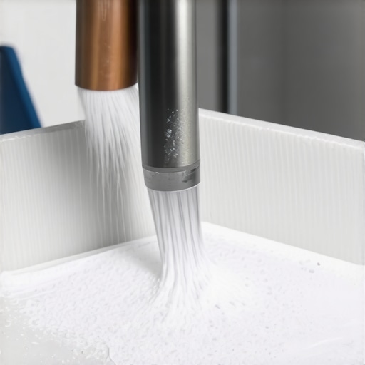 Expert Mixing of Epoxy Grout for Shower Repair Professional demonstrating precise epoxy grout mixing in a workshop.