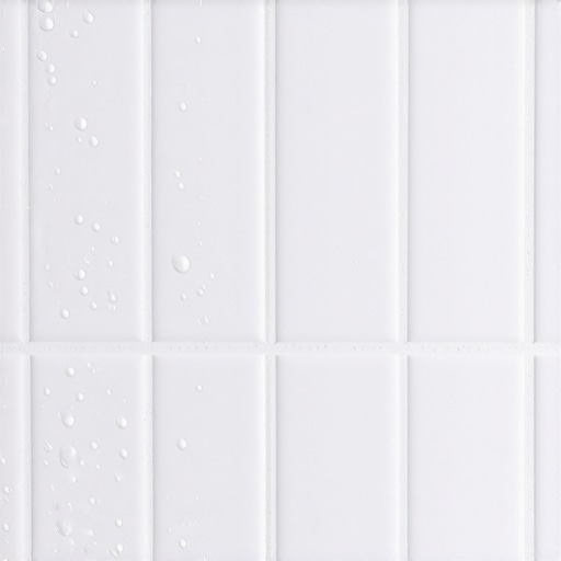 Water droplets on nano-treated bathroom tiles demonstrating hydrophobic properties