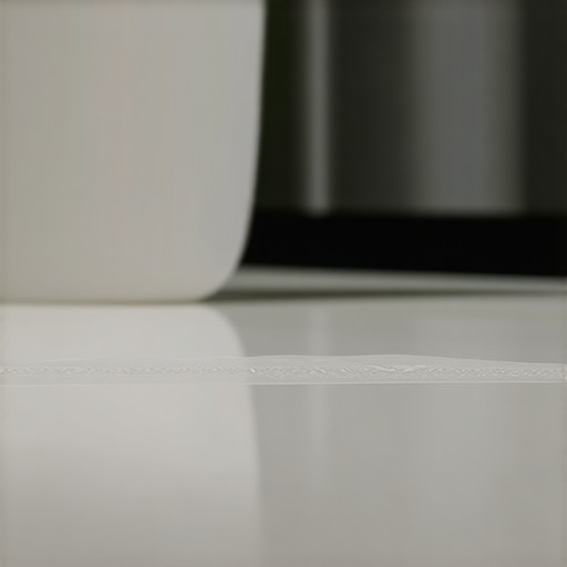 Close-up of durable, flexible sealant used at bathroom surface joint to prevent water damage