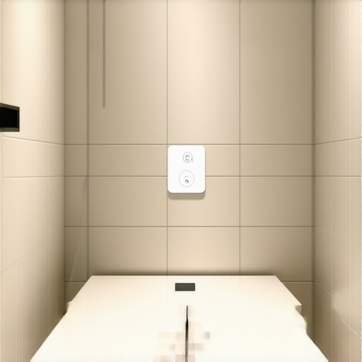 Digital sensors embedded in a bathroom wall detecting moisture and structural health
