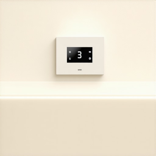 Close-up of sensor-embedded waterproof baseboards with digital moisture monitoring display