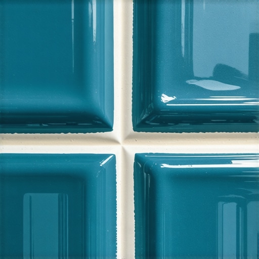 Detailed image of flexible grout joints sealing a high-moisture bathroom shower surface.