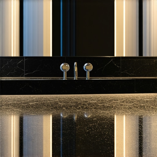 Close-up image of nano-enhanced epoxy grout showing smooth, resistant surface in a modern bathroom