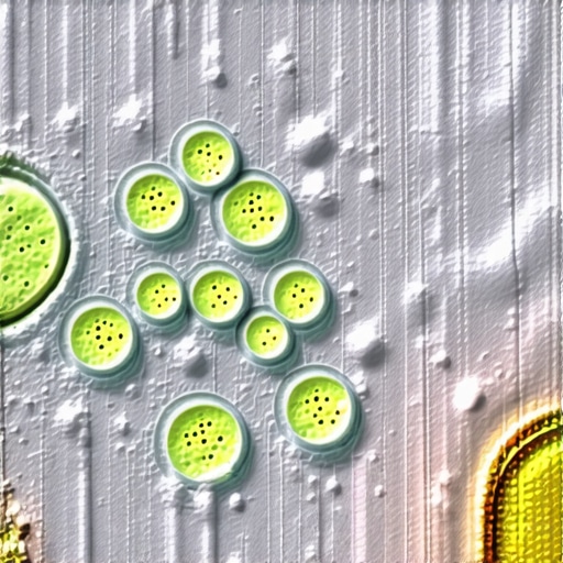 Microscopic view of nano-infused grout showing embedded nanoparticles enhancing moisture resistance