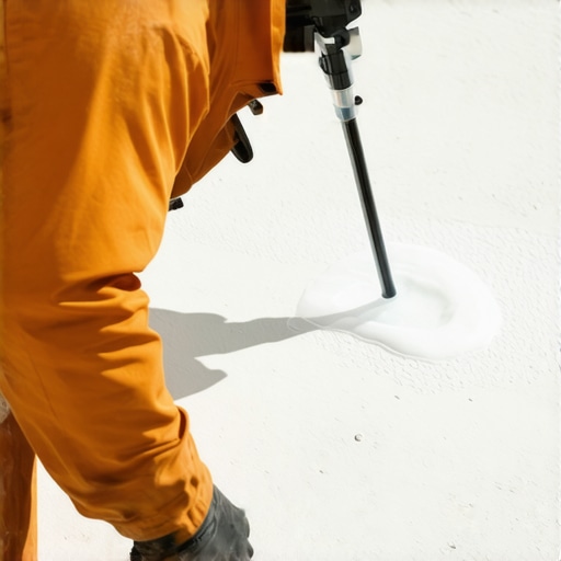 Microscopic view of nano-sealant particles forming a protective layer on grout