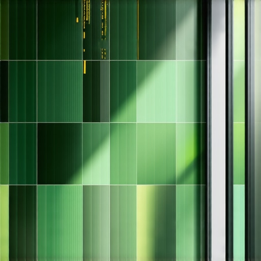 Smart Bathroom with Eco-Friendly Grout and Sensors A contemporary bathroom showcasing eco-friendly tiles and moisture sensors embedded in the grout.