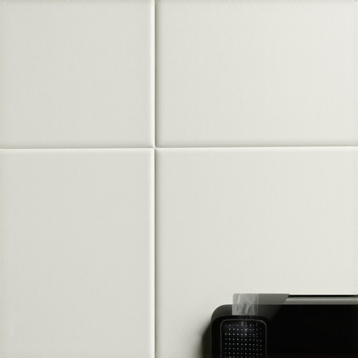 Close-up of bathroom grout with embedded moisture sensor showing advanced technology