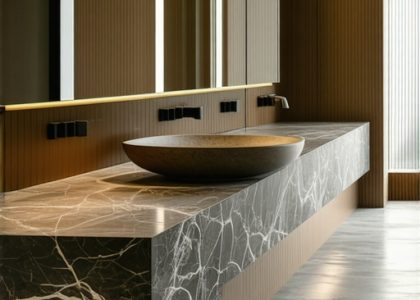 Why 2026 Bathroom Trends Favor Stone Over Wood Baseboards