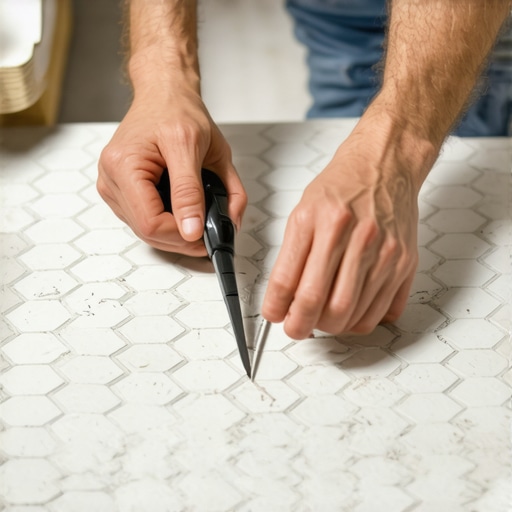 How to cut hexagon tiles for a perfect shower drain fit